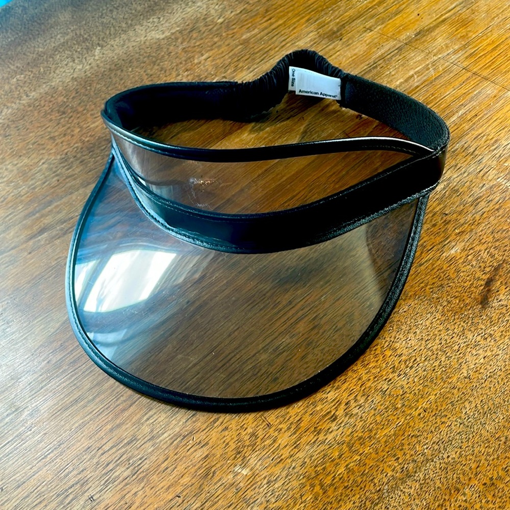 Clear visor with black elastic strap